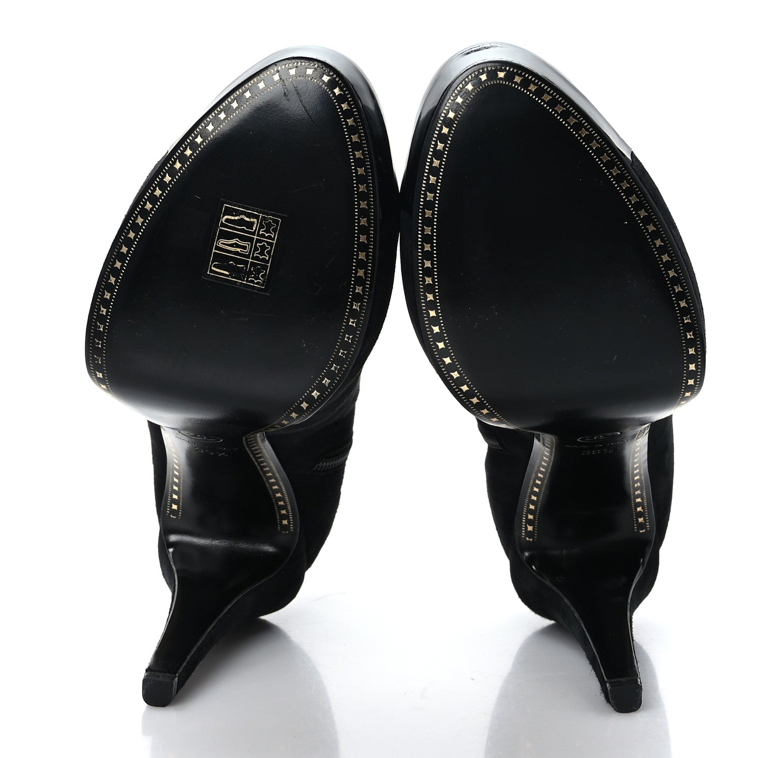 Chanel Suede Patent CC Cap Toe Platform Ankle Boots 39.5 Black 5 of 8
