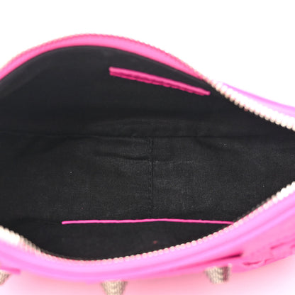 Balenciaga Extra Supple Calfskin Crocodile Embossed XS Le Cagole Shoulder Bag Lipstick Pink 5 of 12