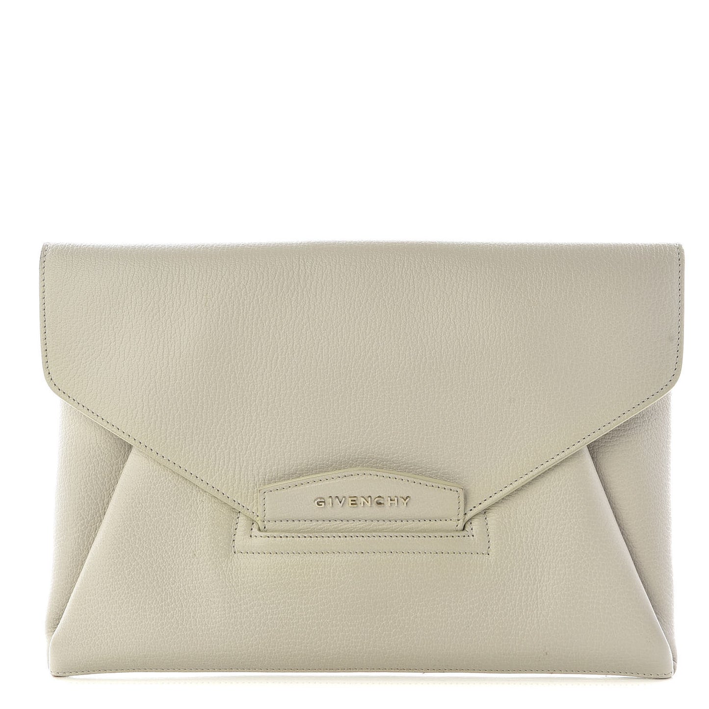 Sugar Goatskin Medium Antigona Envelope Clutch Ivory