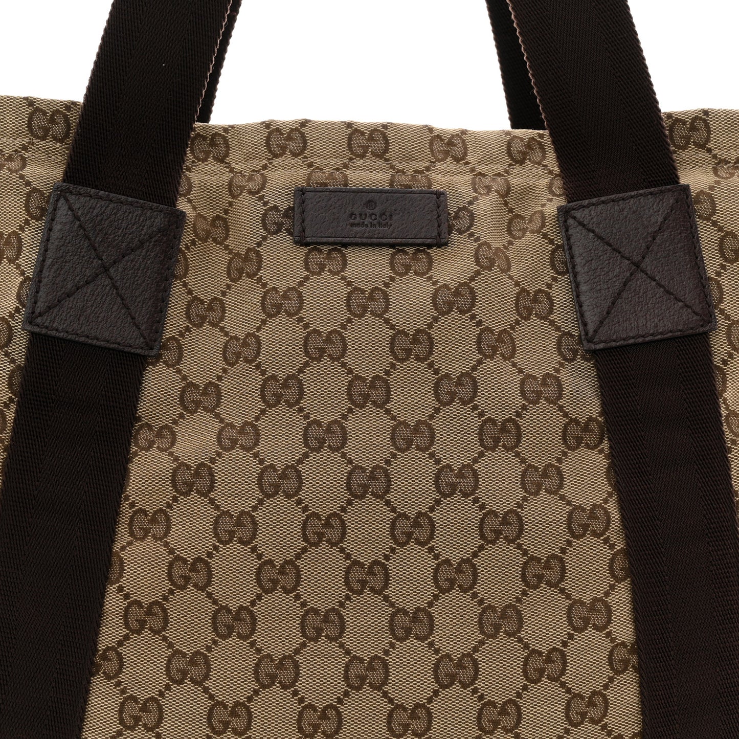 GG Monogram Medium Handle Vertical Tote Bag Dark Brown