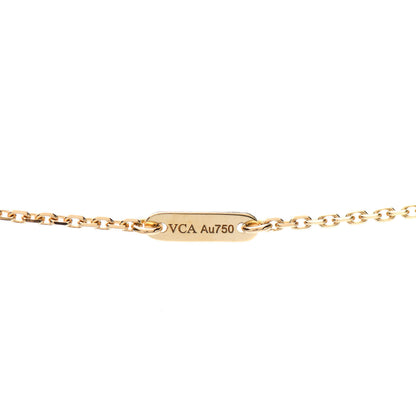 Van Cleef & Arpels 18K Yellow Gold Mother of Pearl Sweet Alhambra Pendant Necklace 3 of 5