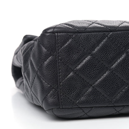 Chanel Washed Caviar Quilted Maxi Single Flap Black 8 of 9