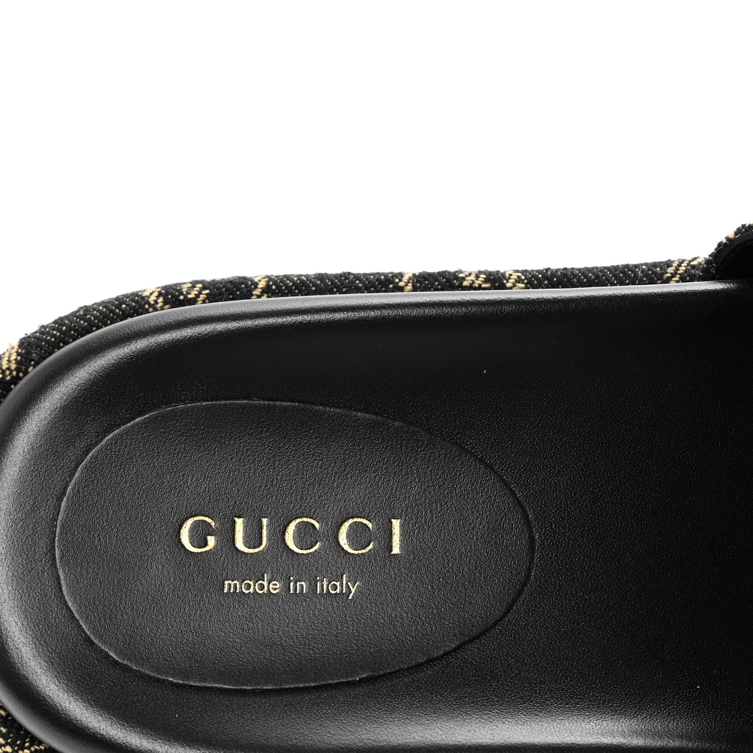 Gucci Jacquard Black Denim GG Monogram Angelina Platform 55mm Slide Sandals 36.5 Black Ivory 8 of 10