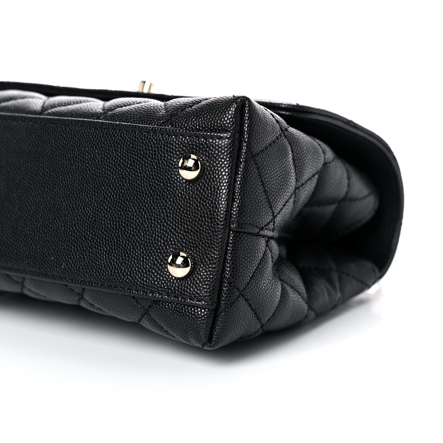 Caviar Quilted Mini Coco Handle Flap Black