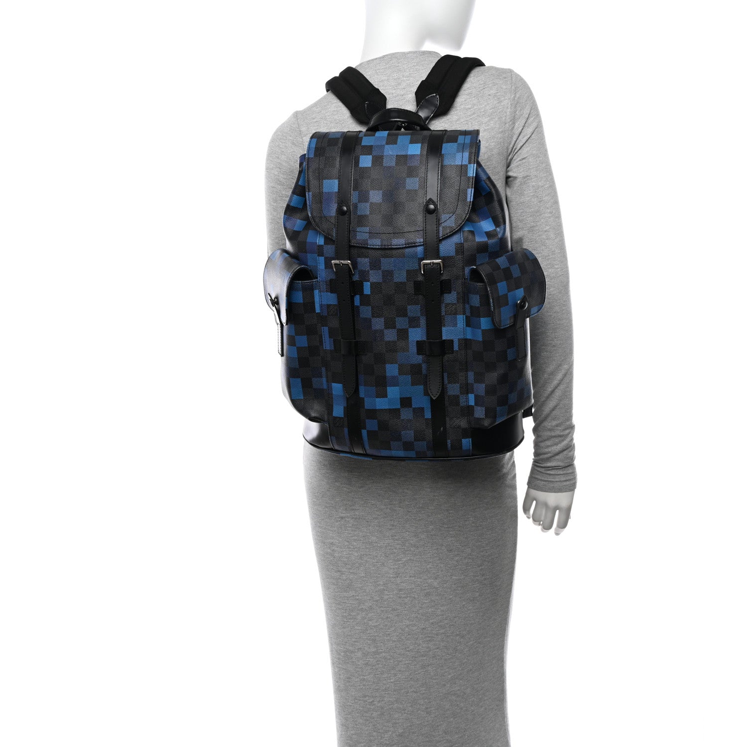 Louis Vuitton Damier Graphite Pixel Christopher PM Backpack Blue 2 of 18