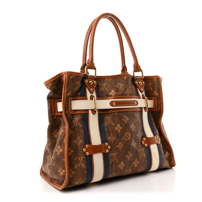 Louis Vuitton Monogram Rayures Tisse Sac GM Blue 3 of 10
