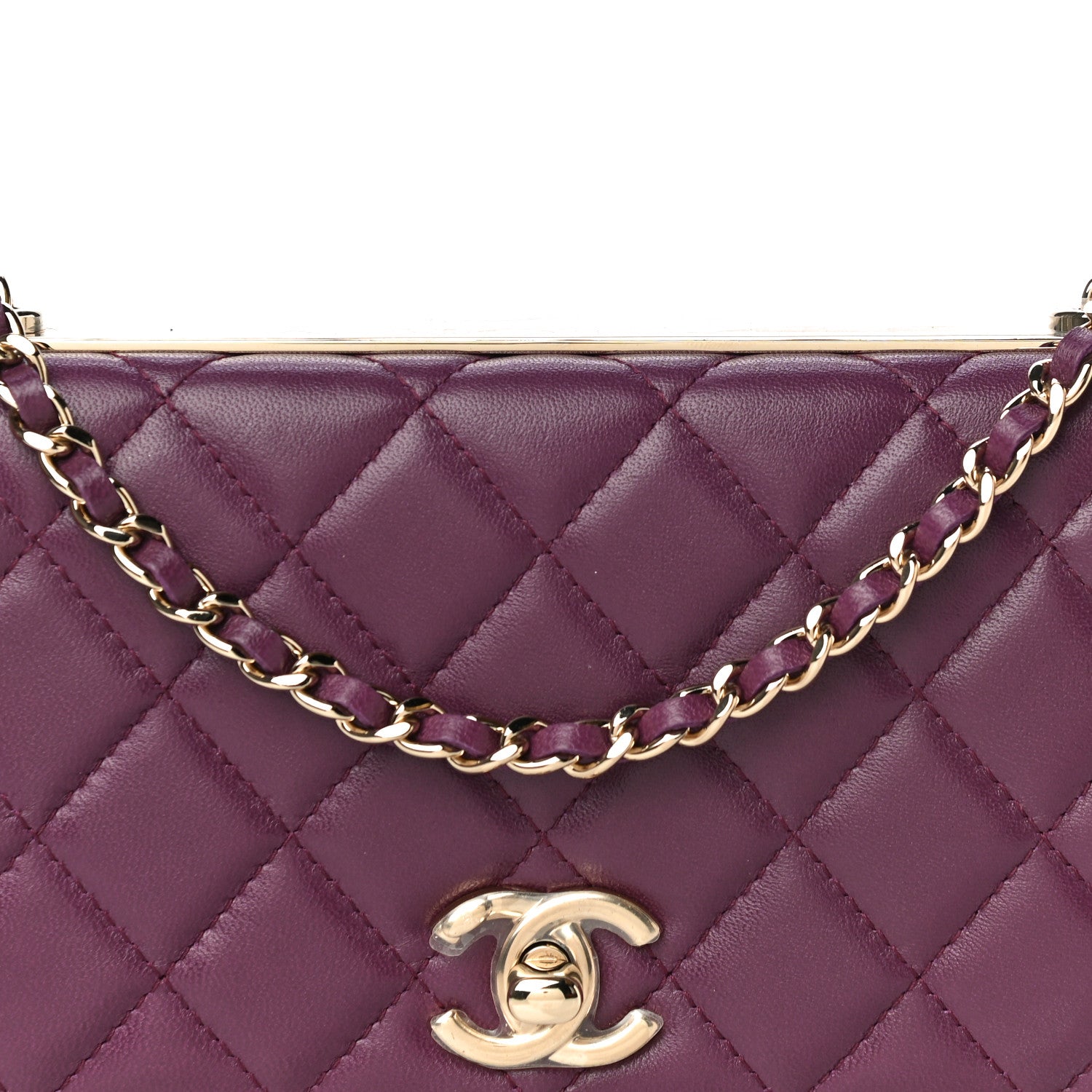 Chanel Lambskin Quilted Trendy CC Wallet On Chain WOC Purple 9 of 18