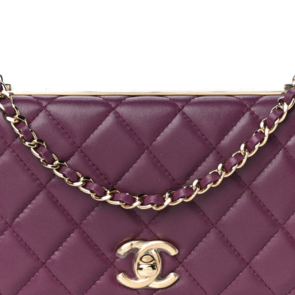 Chanel Lambskin Quilted Trendy CC Wallet On Chain WOC Purple 9 of 18