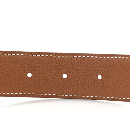 Hermes Box Togo 32mm Au Carre H Belt 95 Black Gold 4 of 7
