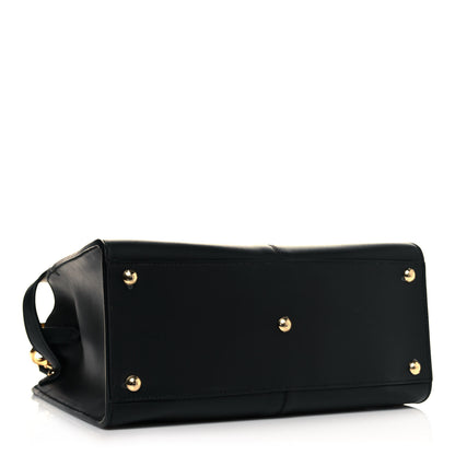 Fendi Vitello Seta Glazed Fabric FF 1974 Medium Peekaboo X-Lite Black Mogano Panna 5 of 14