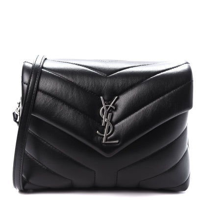 Saint Laurent Calfskin Y Quilted Monogram Toy Loulou Crossbody Bag Black 1 of 11