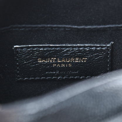 Saint Laurent Grain De Poudre Matelasse Chevron Quilted Round Vinyle Camera Bag Black 8 of 8