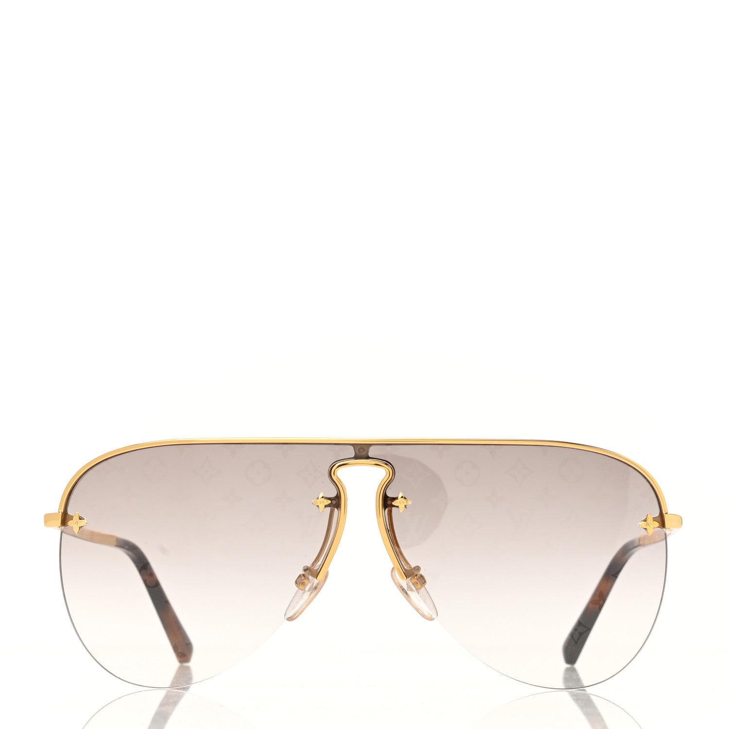 Louis Vuitton Grease Mask Sunglasses Z1469U Gold 2 of 10