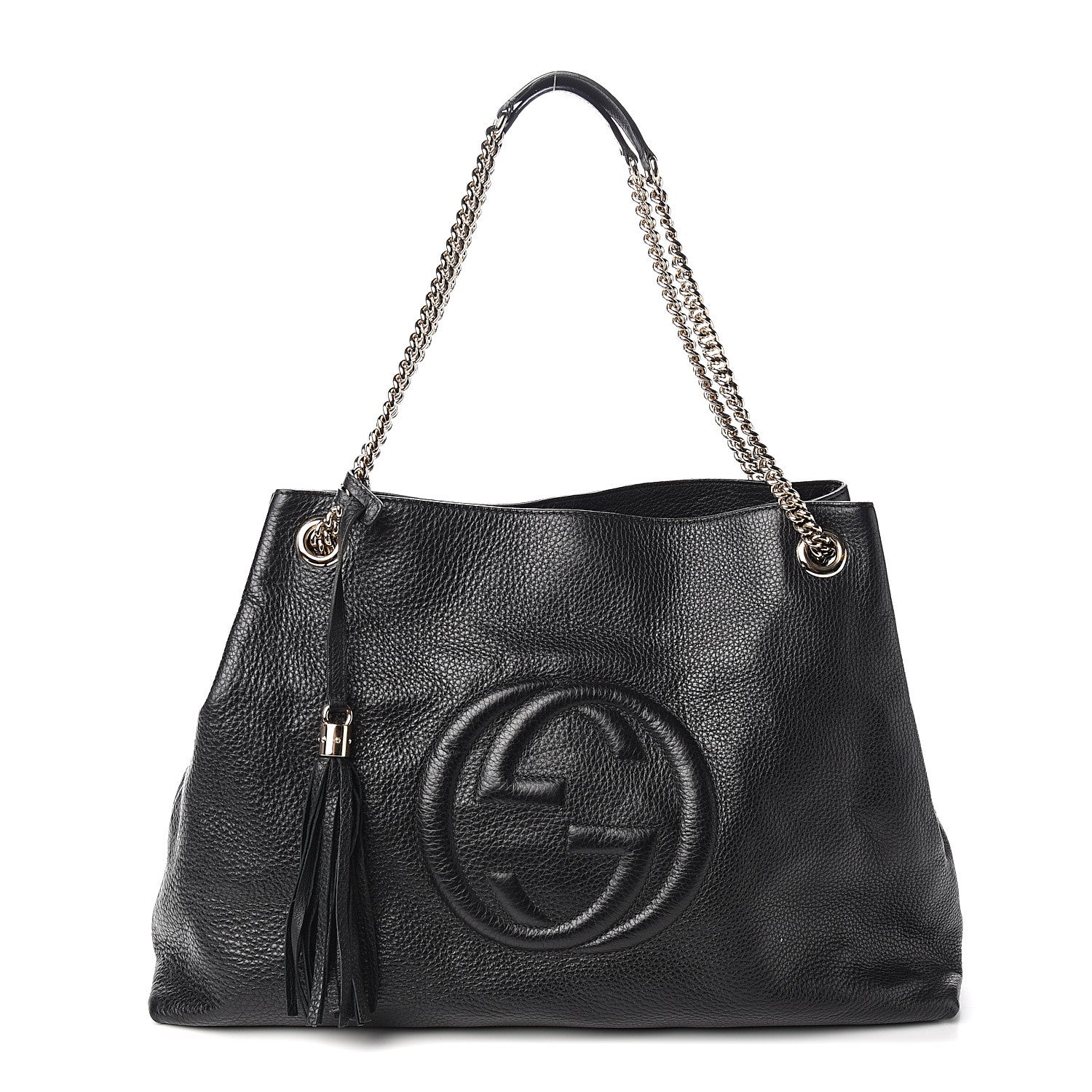 Gucci Pebbled Calfskin Large Soho Chain Shoulder Bag Black 1 of 10
