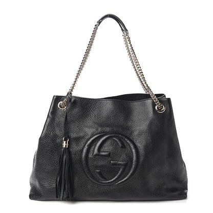 Gucci Pebbled Calfskin Large Soho Chain Shoulder Bag Black 1 of 10