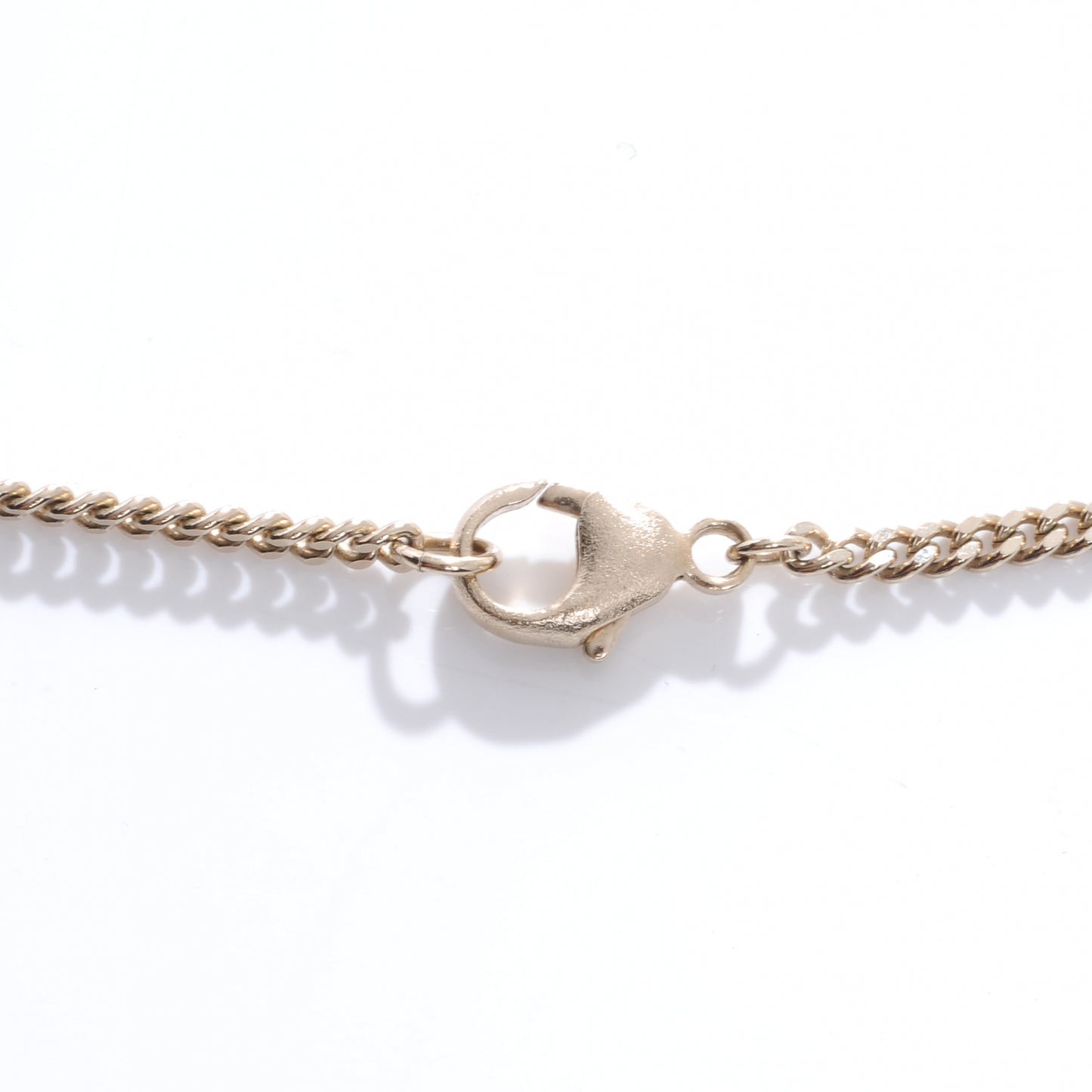 Crystal Enamel Striped Large CC Necklace Gold