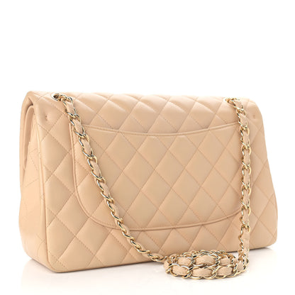 Chanel Lambskin Quilted Jumbo Double Flap Beige Clair 3 of 11