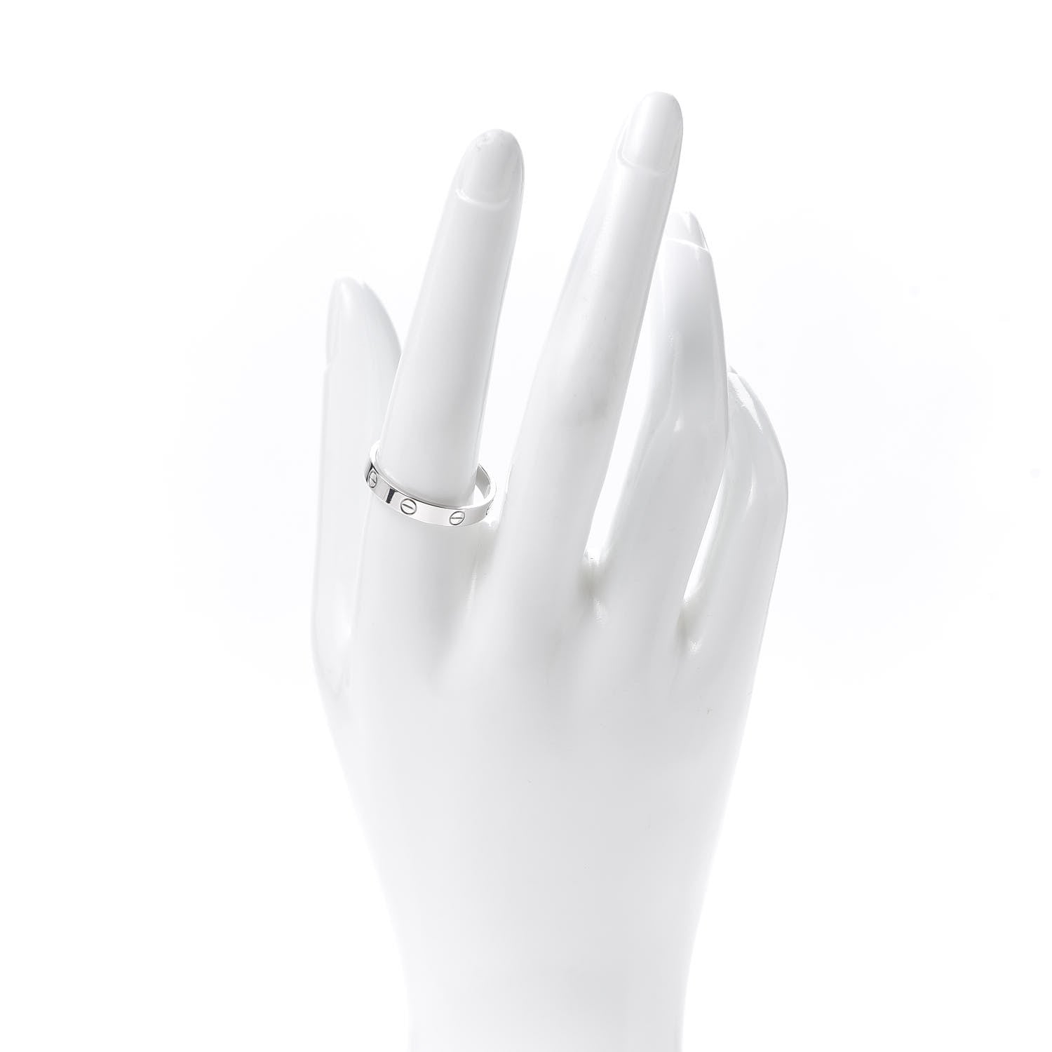 Cartier 18K White Gold 3.5mm LOVE Wedding Band Ring 61 9.5 2 of 5