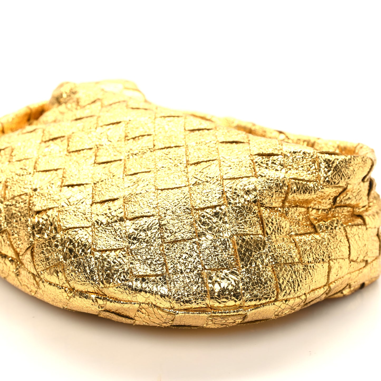 Metallic Nappa Intrecciato Mini Jodie Gold