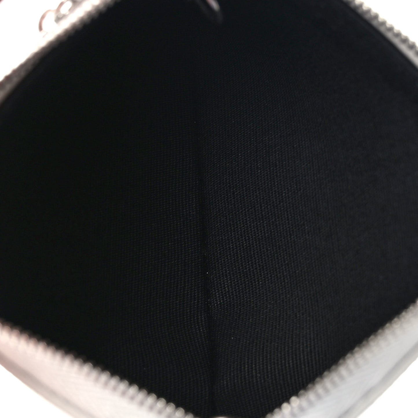Triomphe Canvas Coin and Card Pouch Silver White