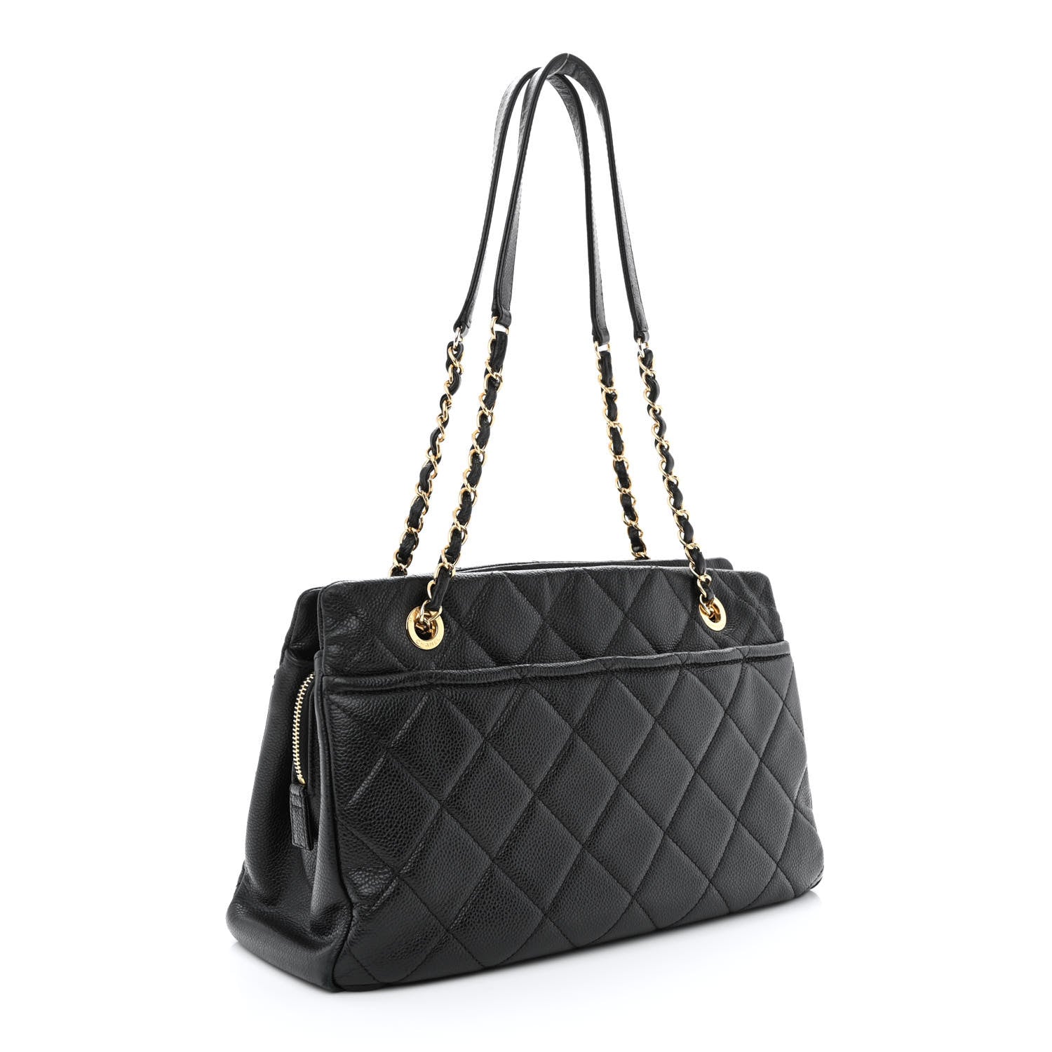 Chanel Caviar Quilted CC Timeless Soft Tote Black 3 of 10