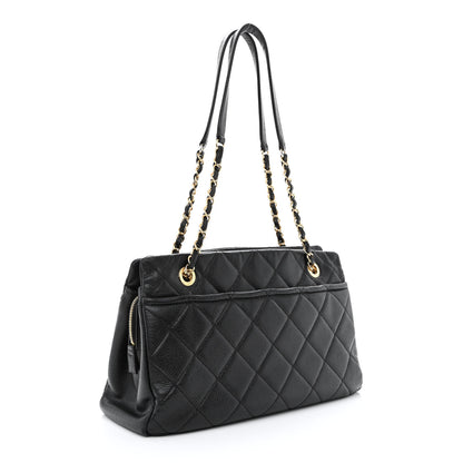 Chanel Caviar Quilted CC Timeless Soft Tote Black 3 of 10