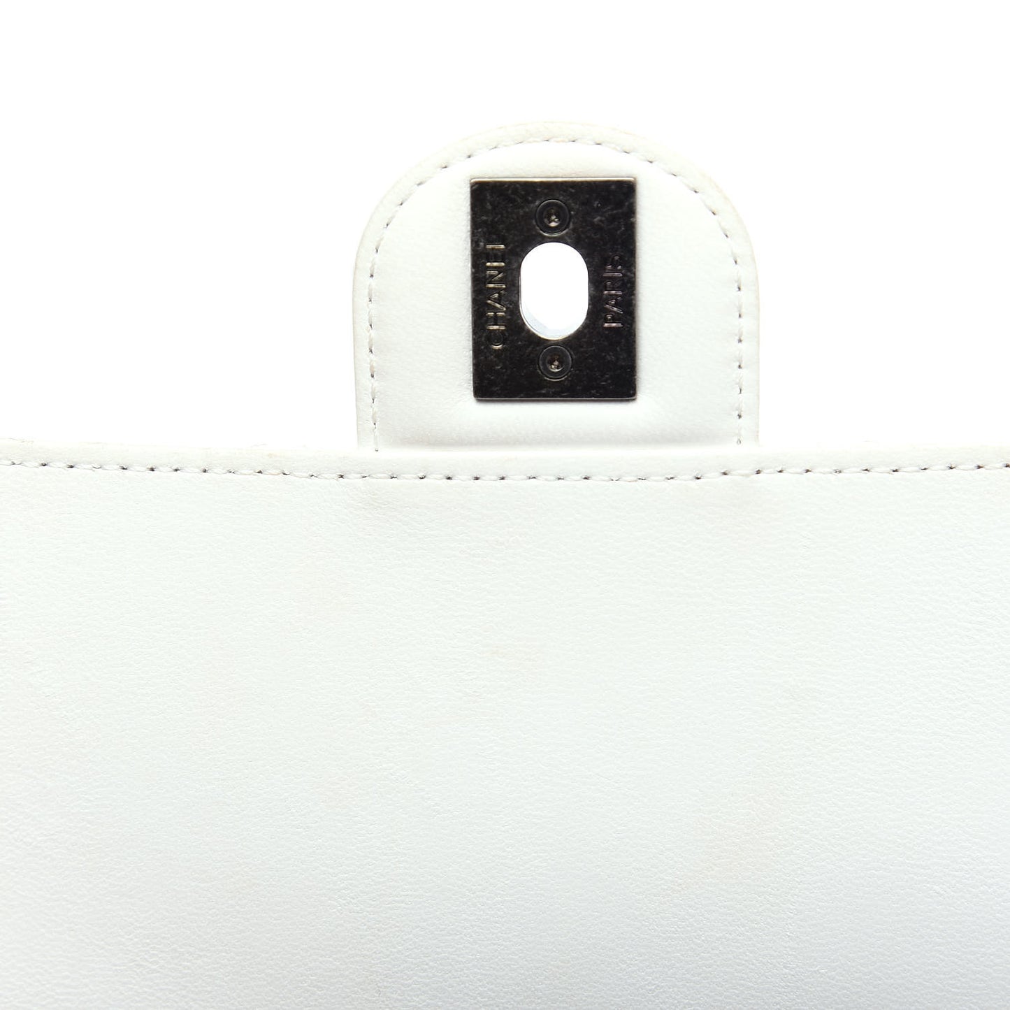 Lambskin Quilted Medium Crossing Times Flap Dark White
