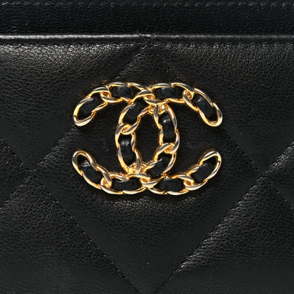 Chanel Lambskin Quilted Chanel 19 Card Holder Black 9 of 9
