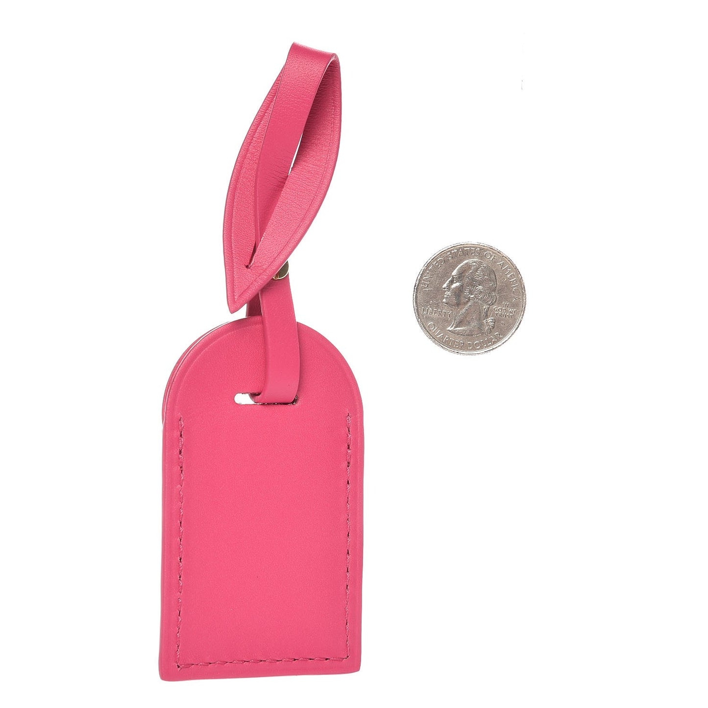 Calfskin Lorette Luggage Tag Hot Pink