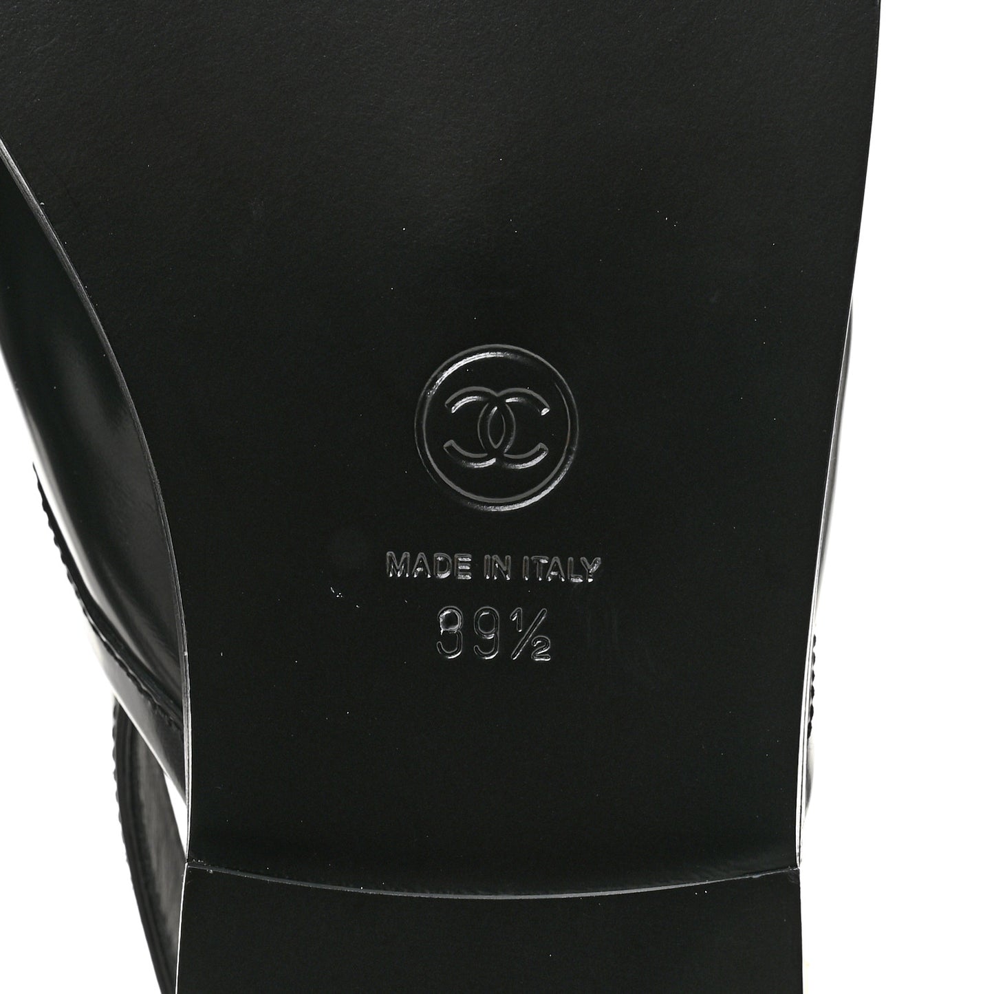 Shiny Calfskin Slingback Loafers 39.5  Black