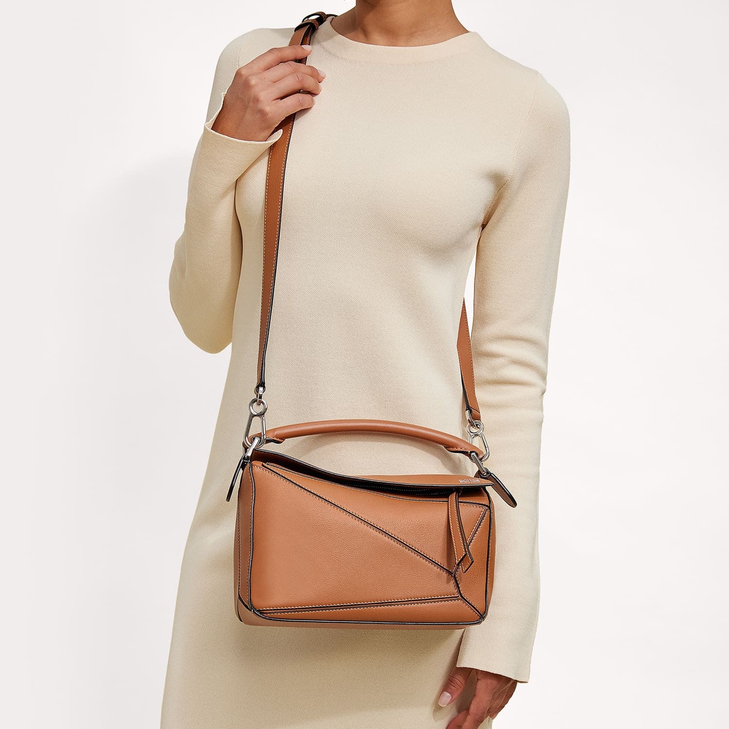 Loewe Calfskin Small Puzzle Bag Tan 2 of 8