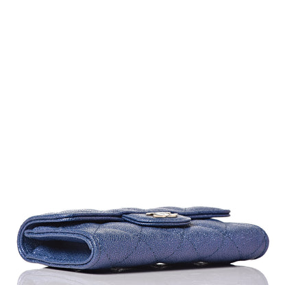 Chanel Iridescent Caviar Quilted Flap Card Holder Dark Blue 4 of 9