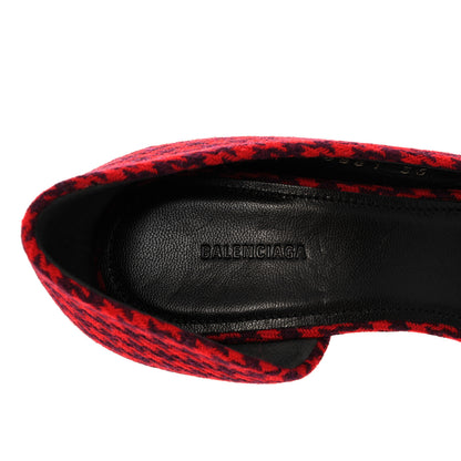 Balenciaga Wool Houndstooth BB D'Orsay Pointed Toe Knife 80mm Pump 36 Red Black Gold 7 of 9