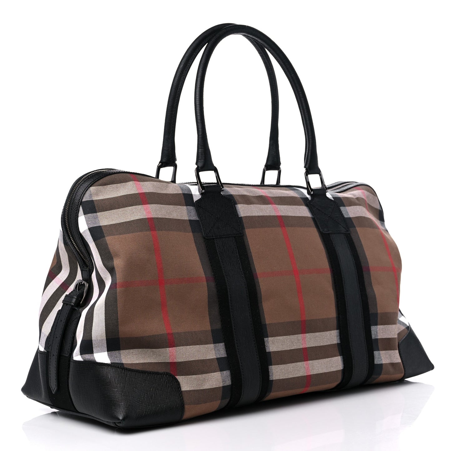 Canvas Check Duffle Bag Dark Brown