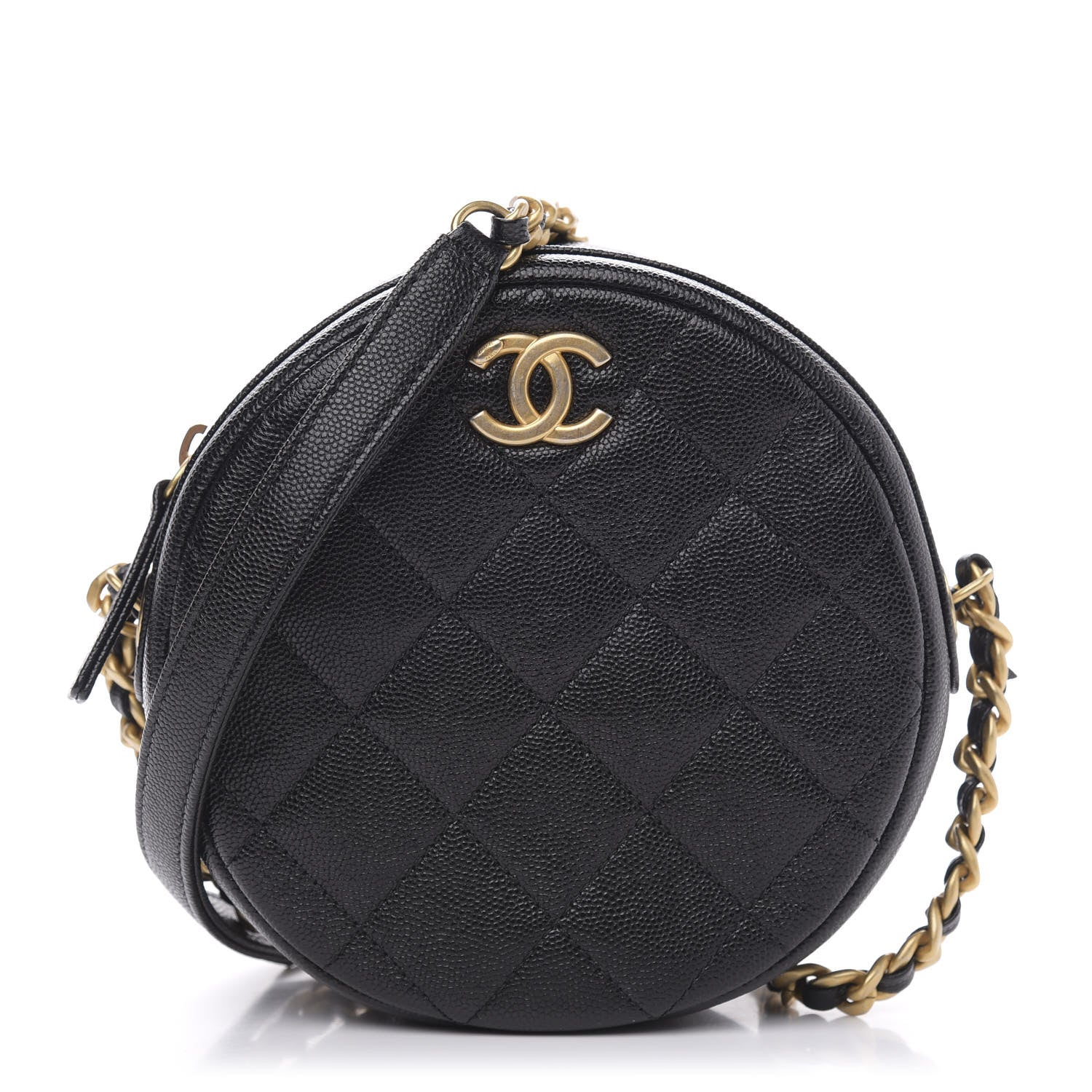 Chanel Caviar Quilted Small Round Bag With Chain Black 1 of 11