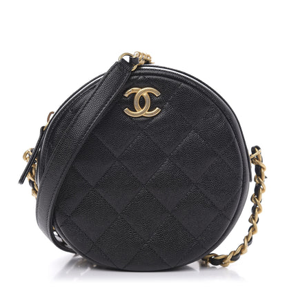 Chanel Caviar Quilted Small Round Bag With Chain Black 1 of 11