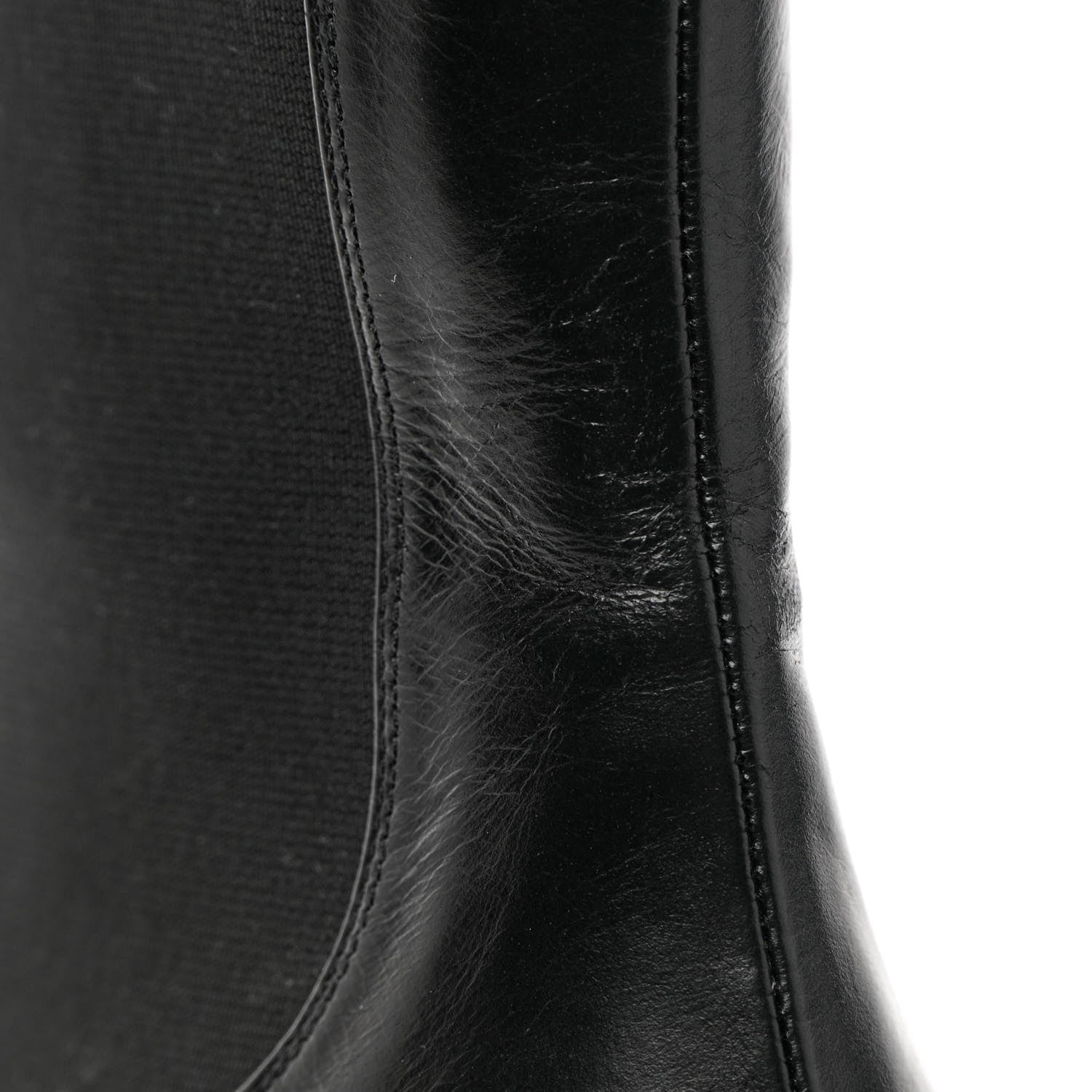 Chanel Crumpled Calfskin Patent Cap Toe Short Boots 41 Black 10 of 17