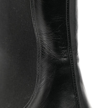 Chanel Crumpled Calfskin Patent Cap Toe Short Boots 41 Black 10 of 17