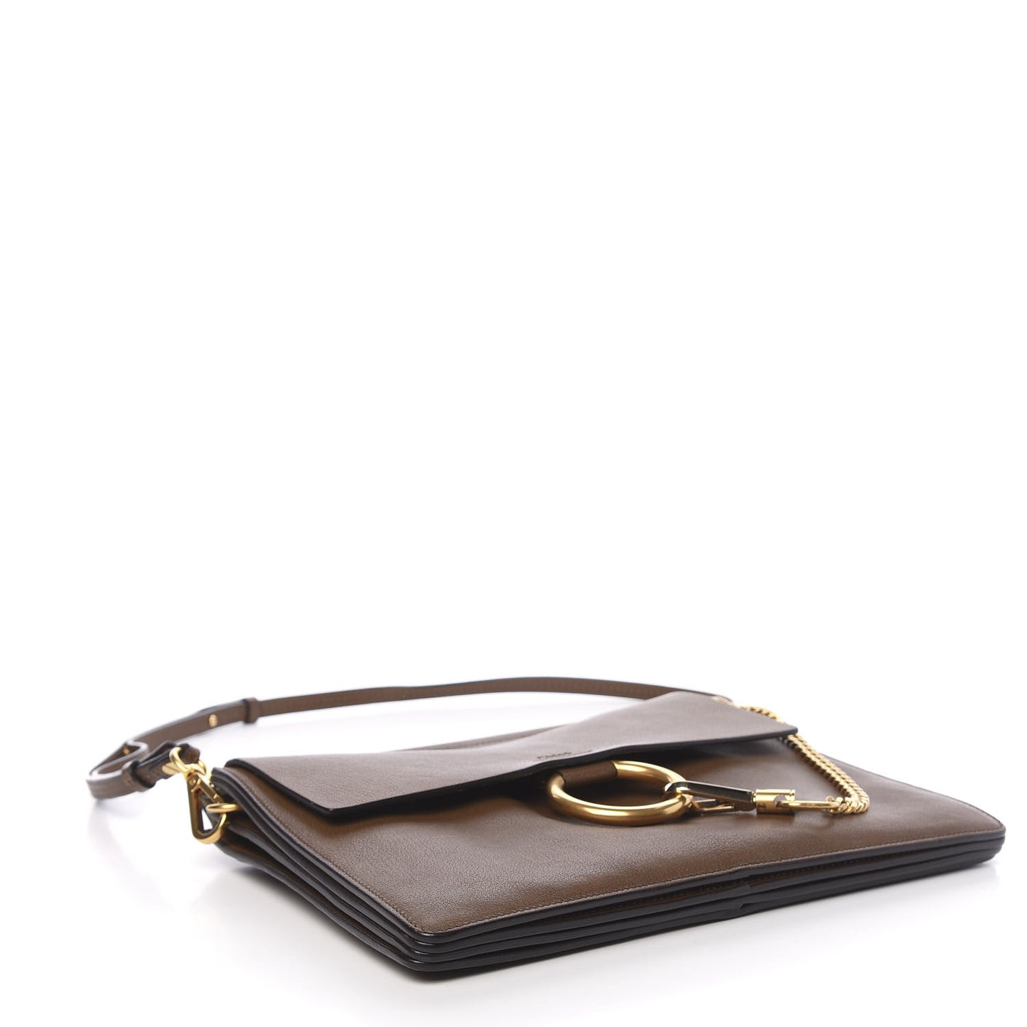 Goatskin Medium Faye Shoulder Bag Woody Khaki