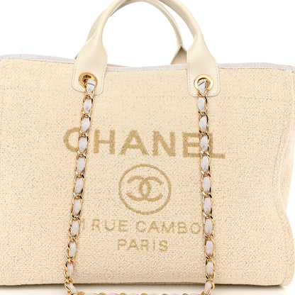 Chanel Lurex Boucle Medium Deauville Tote White 8 of 10