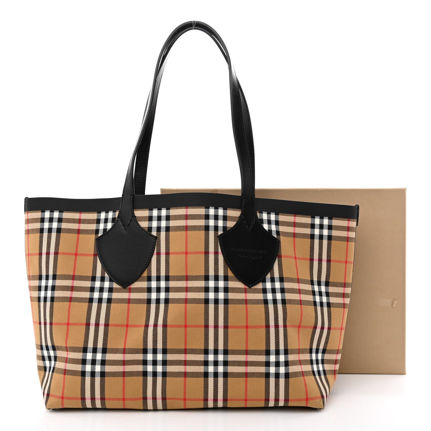 Burberry Vintage Check Medium The Giant Reversible Tote Antique Yellow Bright Red 20 of 20