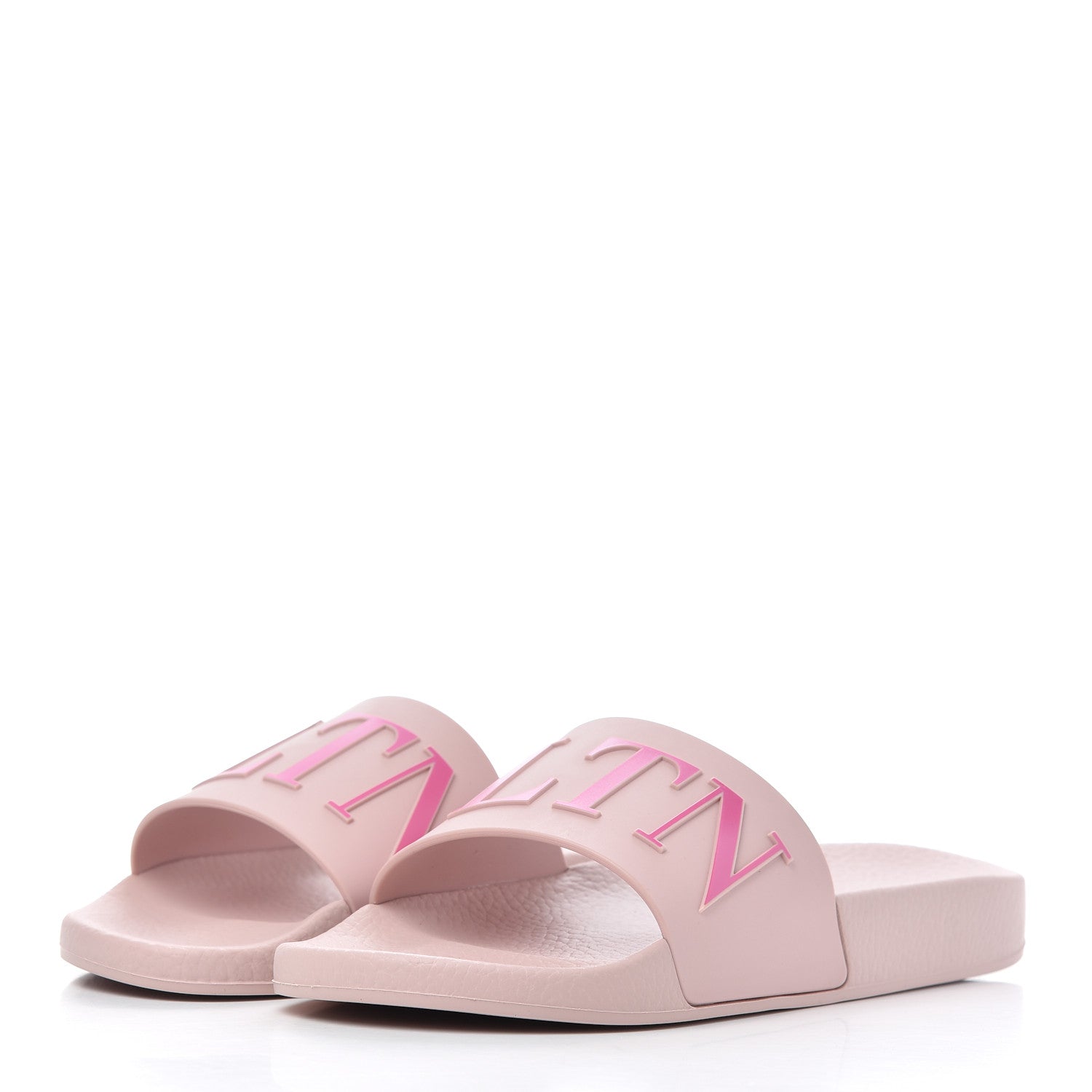Valentino Garavani Rubber VLTN Pool Slide Sandals 39 Water Rose Disco Pink 3 of 12