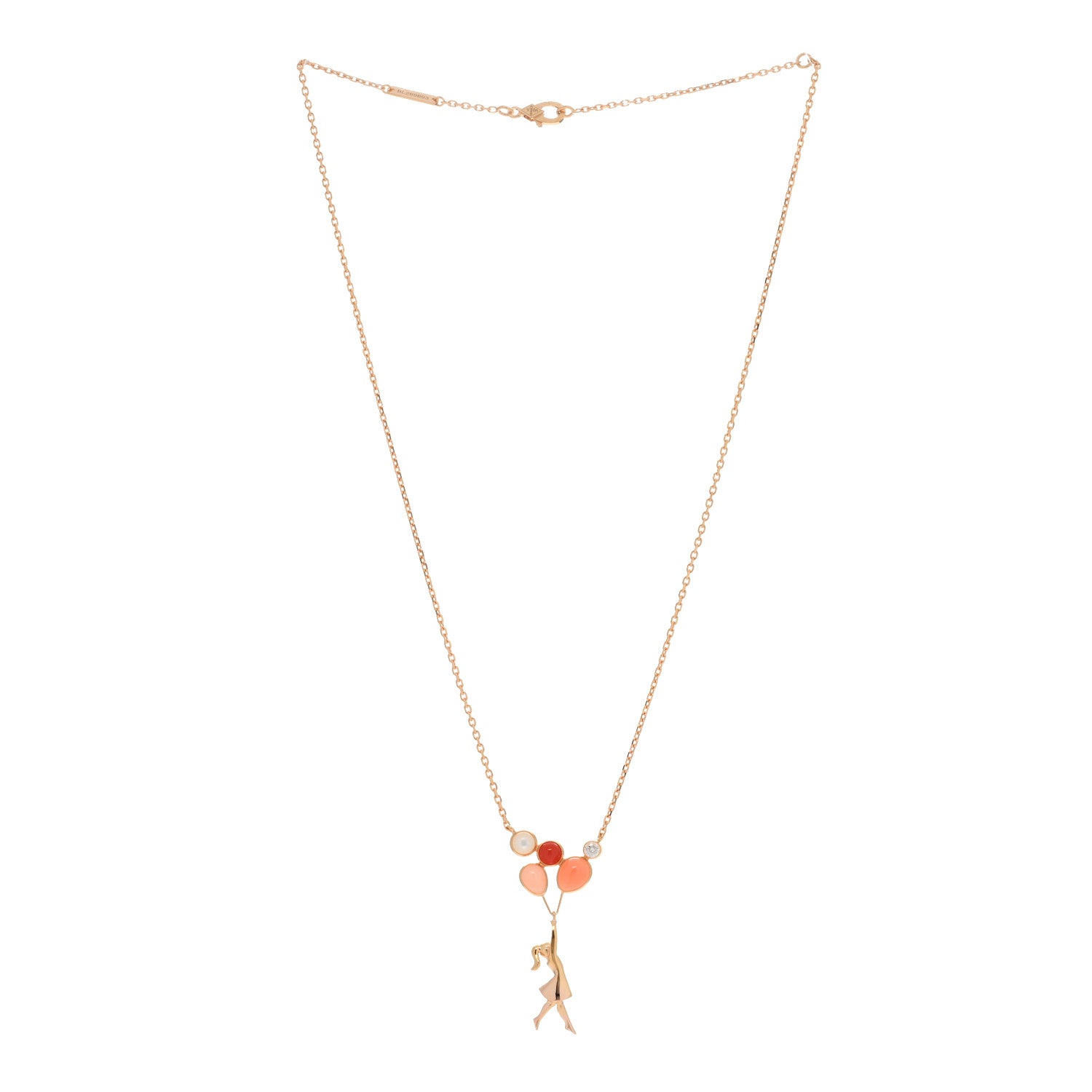Van Cleef & Arpels 18K Rose Gold Diamond Coral Mother of Pearl Mercredi a Paris Necklace 2 of 3