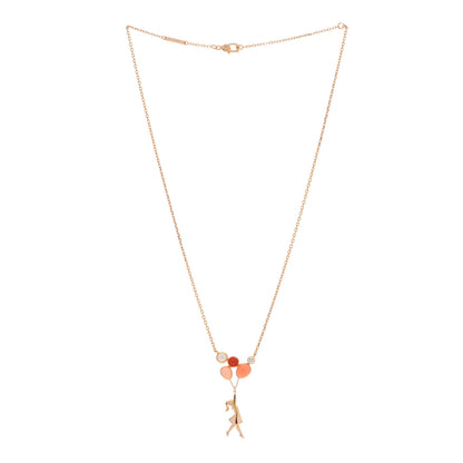 Van Cleef & Arpels 18K Rose Gold Diamond Coral Mother of Pearl Mercredi a Paris Necklace 2 of 3