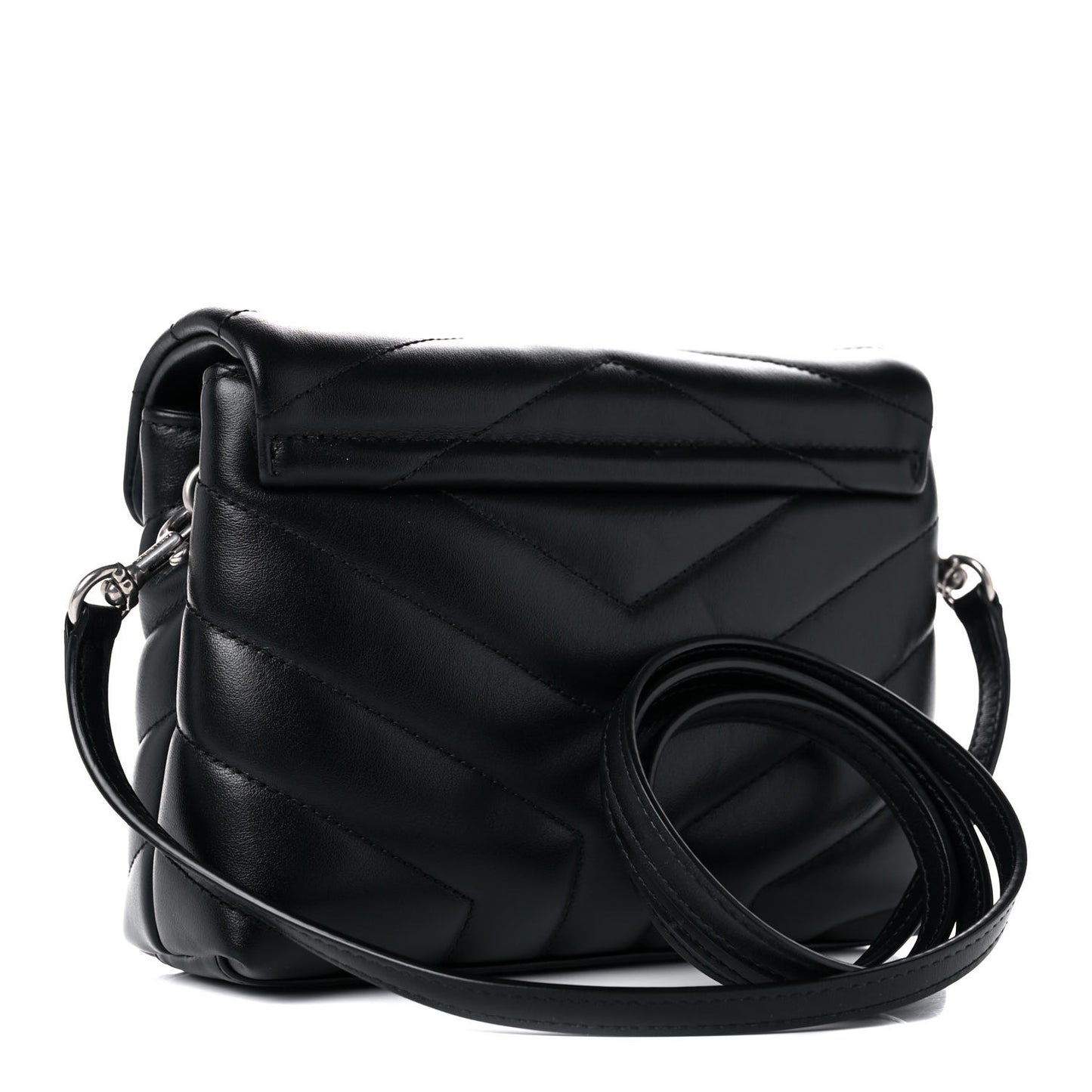 Calfskin Y Quilted Monogram Toy Loulou Crossbody Bag Black