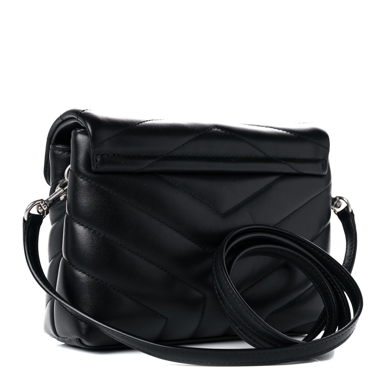 Saint Laurent Calfskin Y Quilted Monogram Toy Loulou Crossbody Bag Black 3 of 13