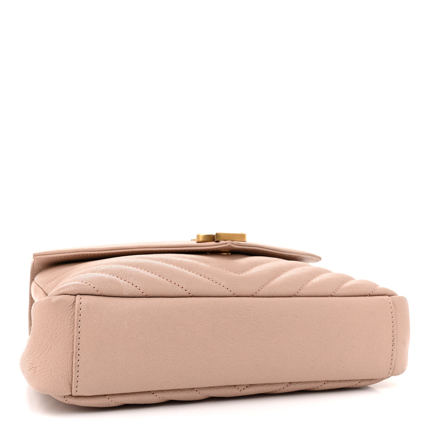 Saint Laurent Sheepskin Matelasse Chevron Monogram Medium College Bag Rose Poudre 4 of 17
