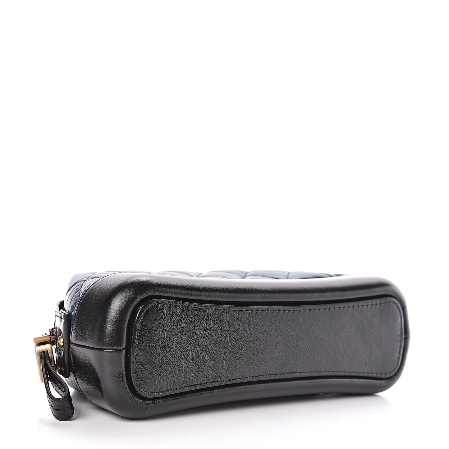 Aged Calfskin Quilted Gabrielle Classic Pouch Blue Black