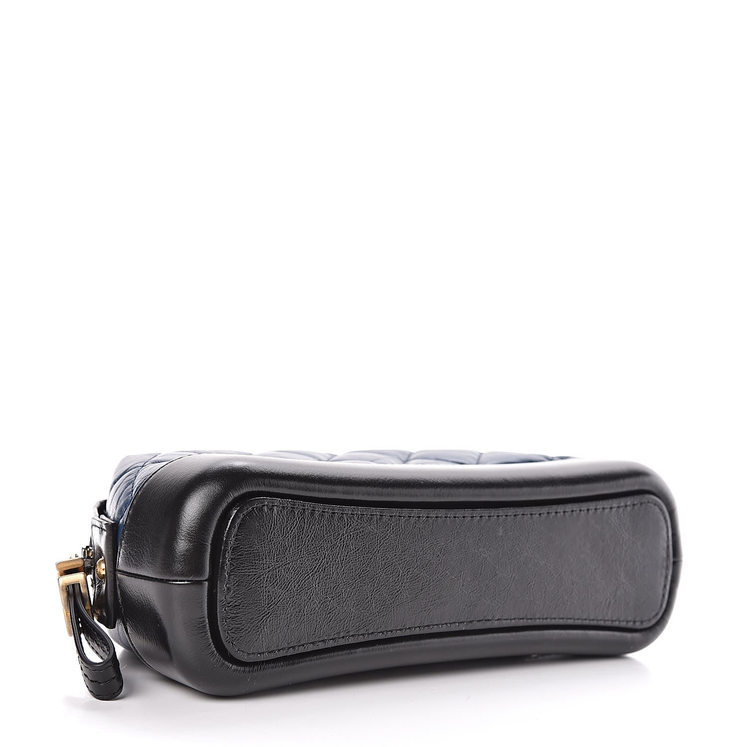 Chanel Aged Calfskin Quilted Gabrielle Classic Pouch Blue Black 4 of 9