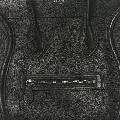 Celine Drummed Calfskin Mini Luggage Black 7 of 11